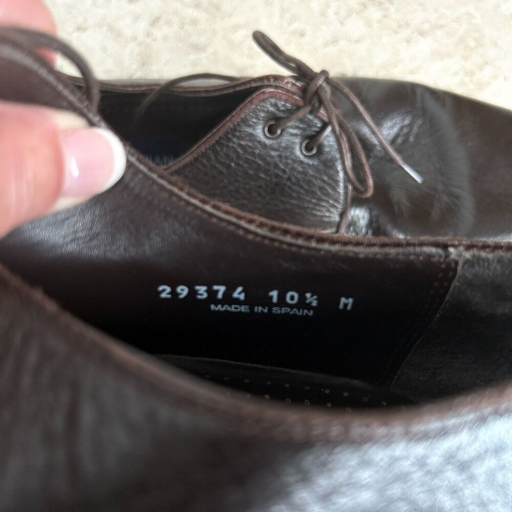 Bostonian Shoes Mens 10.5 M Dark Brown Thick Leather Oxfords Luxurious Excellent - Picture 6 of 8